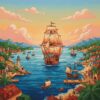 Galleon Entering Vintage Port Paint By Numbers