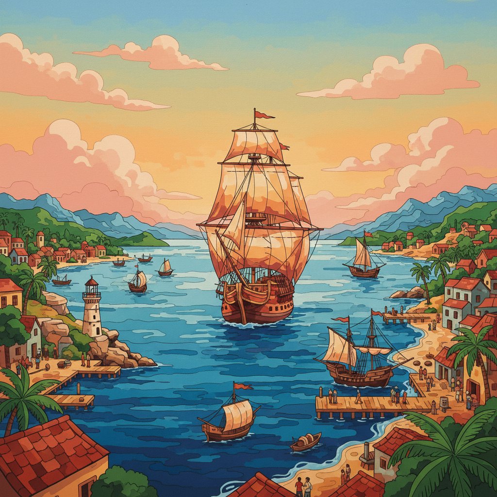 galleon-entering-vintage-port-paint-by-numbers-kit