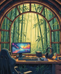 Gamer Oasis Bamboo Window Paint By Numbers