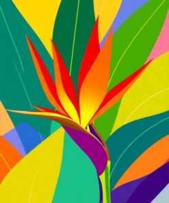 Retro Strelitzia Paint Numbers