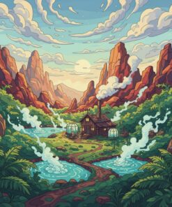 Geothermal Fern Valley Outpost Paint By Numbers