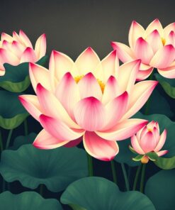 Lotus Blooms Paint Numbers