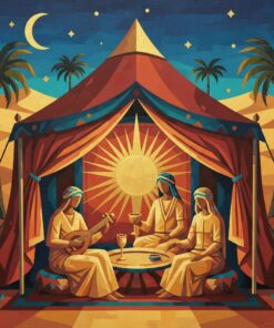 Gilded Figures Vintage Tent Paint By Numbers