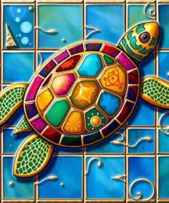 Gilded Island Turtle Tile Paint By Numbers