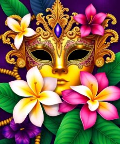 Mask Plumeria Paint Numbers
