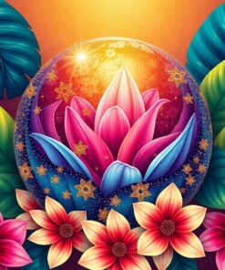 Gilded Sphere Tropical Petals Paint By Numbers