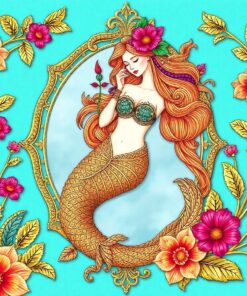 Gilded Tropical Mermaid Mirror Paint By Numbers