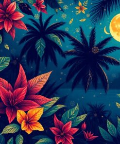 Gilded Tropical Midnight Shadows Paint By Numbers