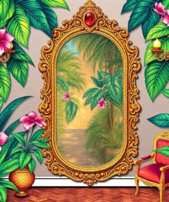 Gilded Tropical Parlor Mirror Paint By Numbers