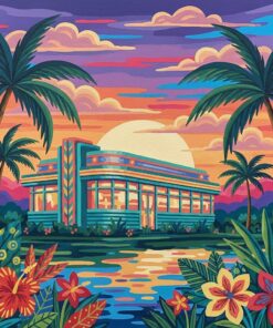 Glass Diner Tropical Dusk Paint By Numbers