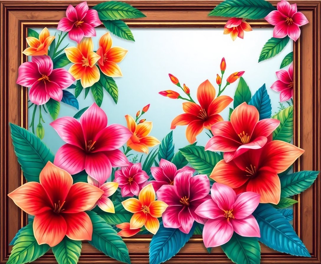 glass-framing-tropical-blooms-paint-by-numbers-kit