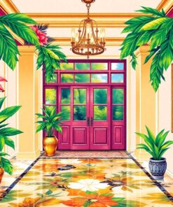 Gleaming Brass Tropical Foyer Paint By Numbers