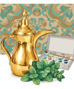 Gleaming Dallah And Mint Paint By Numbers