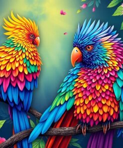 Gleaming Mane Exotic Birds Paint By Numbers