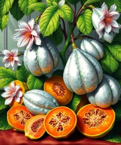 Tropical Papayas Paint Numbers