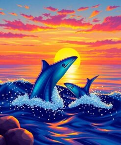 Gleaming Tailfins At Sunset Paint By Numbers