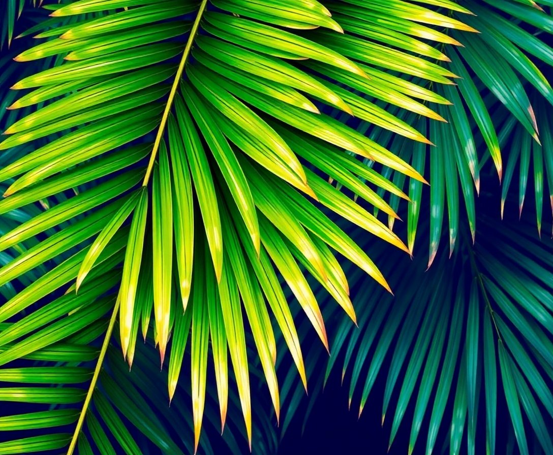 gleaming-wet-palm-fronds-paint-by-numbers-kit-tropical-art