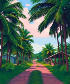 Tropical Palms Paint Numbers