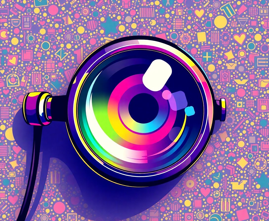 Glinting Retro Monocle Lens Paint By Numbers Kit completed