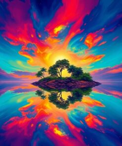 Glossy Island Lens Reflection Paint By Numbers