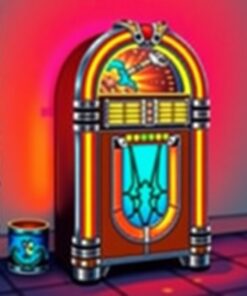 Glowing Caribbean Blue Jukebox Paint By Numbers