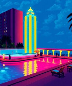Glowing Deco Tower Pool Paint By Numbers