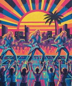 Glowing Eighties Concert Poster Paint By Numbers