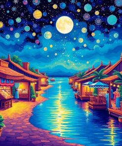 Glowing Island Bazaar Nights Paint By Numbers