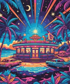 Glowing Island Diner Nights Paint By Numbers