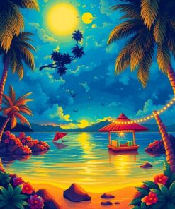 Island Firelight Paint Numbers