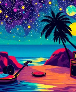 Glowing Island Vinyl Sleeve Paint By Numbers