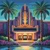 Glowing Palm Theater Entrance Paint By Numbers