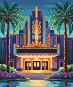 Glowing Palm Theater Entrance Paint By Numbers