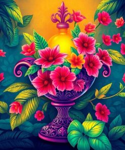 Glowing Tropical Baroque Inkwell Paint By Numbers