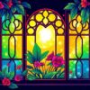 Glowing Tropical Celtic Window Paint By Numbers