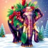 Christmas Elephant Paint Numbers