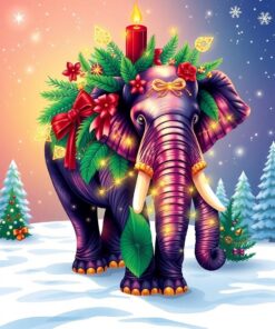 Christmas Elephant Paint Numbers