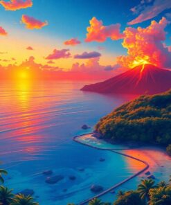 Tropical Coastline Paint Numbers