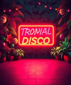 Glowing Tropical Disco Sign Paint By Numbers