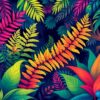 Glowing Tropical Fern Woodland Paint By Numbers