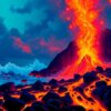 Glowing Tropical Lava Flow Paint By Numbers