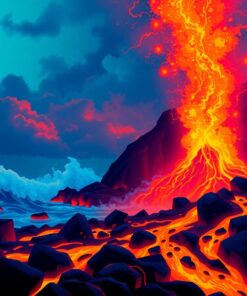 Glowing Tropical Lava Flow Paint By Numbers