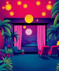 Glowing Tropical Movie Night Paint By Numbers