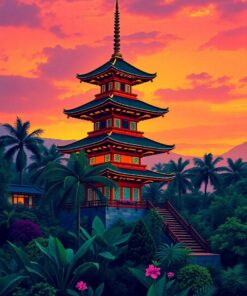 Pagoda Dusk Paint Numbers