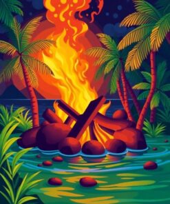 Solstice Bonfire Paint Numbers