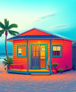 Beach Hut Paint Numbers