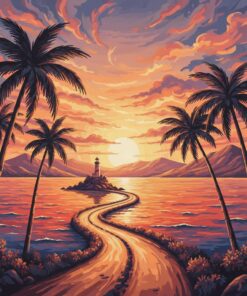 Glowing Vintage Island Route Paint By Numbers