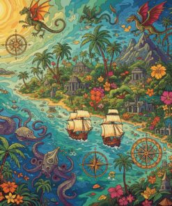 Golden Age Tropical Cartography Paint By Numbers