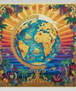 Golden Age Tropical Globe Paint By Numbers