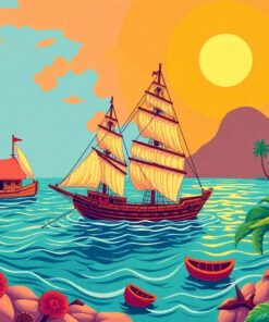 Golden Age Tropical Navigation Paint By Numbers